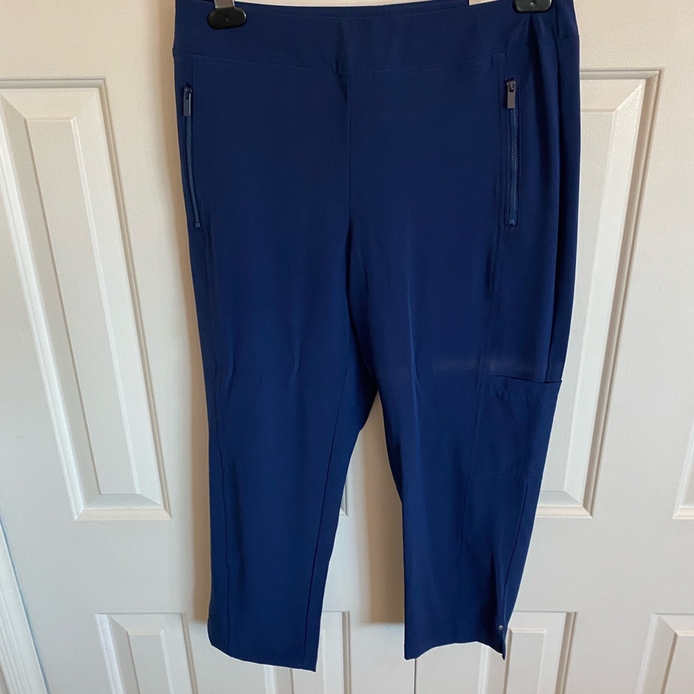 Chico's Blue Ankle Cropped Pants with Clean Silhouette